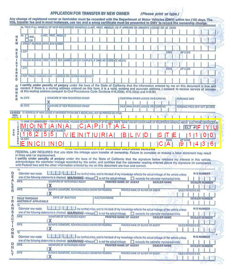 application for transfer by new owner