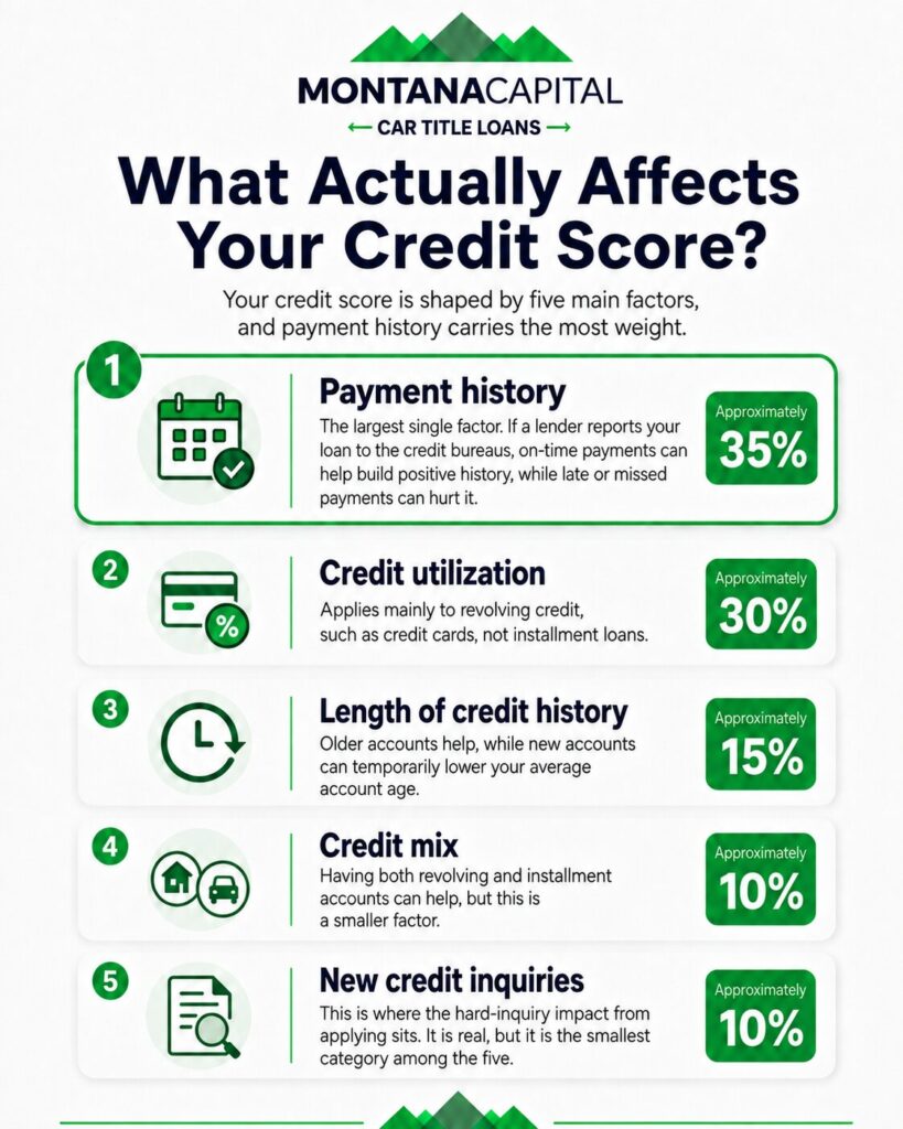 an infographic showing a breakdown of what affects a credit score