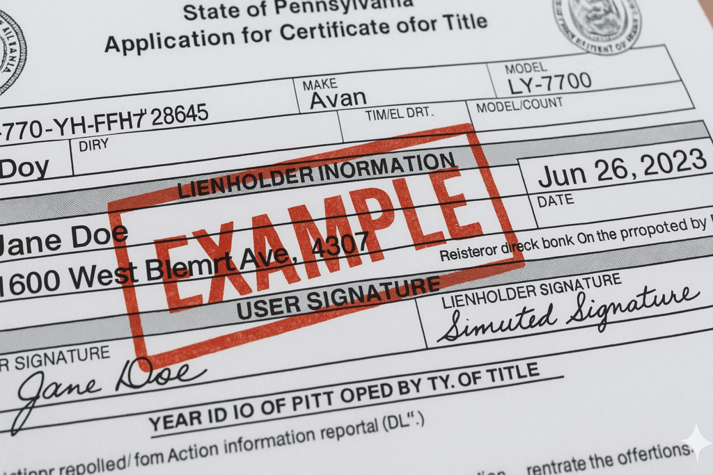 An Example of a Completed Lien Document